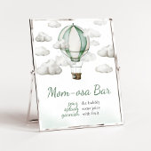 Groene Hete Luchtballon Baby shower Moeder Osa Bar Poster