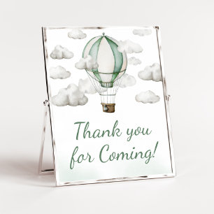 Groene Hete Luchtballon Dank u voor het komen Poster
