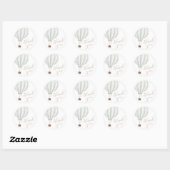 Groene Hete Luchtballon Jongen Baby shower Dank u Ronde Sticker (Vel)