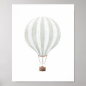 Groene hete luchtballon poster voor kinderkamer de (Voorkant)