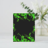groene hete vlammen briefkaart (Staand voorkant)