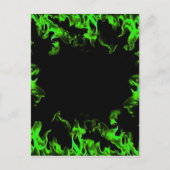 groene hete vlammen briefkaart (Voorkant)