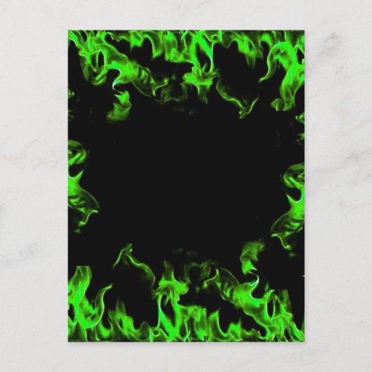 groene hete vlammen briefkaart (Voorkant)