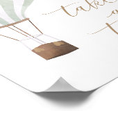 Groene heteluchtballon Baby shower Neem een trakta Poster (Hoek)