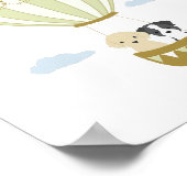 Groene heteluchtballon met Puppies kwekerij Poster (Hoek)