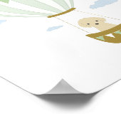 Groene heteluchtballon met puppy kwekerij Poster (Hoek)