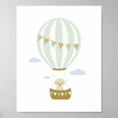 Groene heteluchtballon met puppy kwekerij Poster (Voorkant)