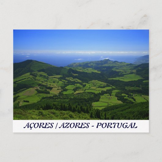 Groene heuvels - Azoren Briefkaart (Voorkant)