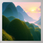 Groene heuvels door het Poster (Voorkant)