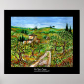 Groene heuvels en olijfbomen in de Toscane Landsch Poster (Voorkant)
