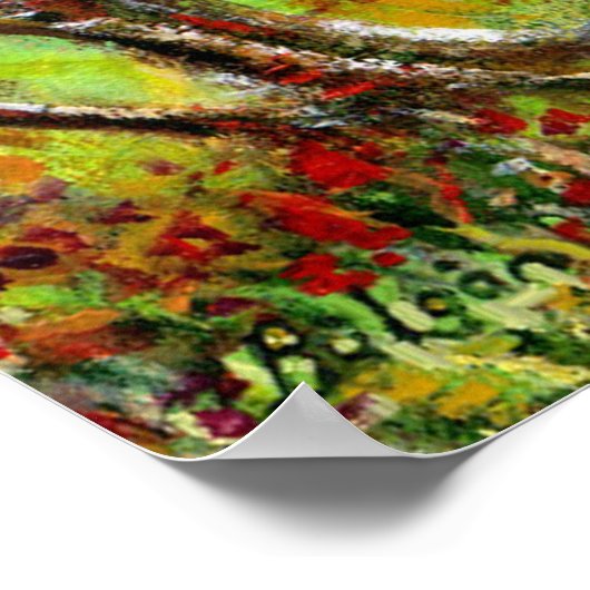 Groene heuvels en olijfbomen in de Toscane Landsch Poster (Hoek)