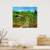 Groene heuvels en olijfbomen in de Toscane Landsch Poster (Keuken)