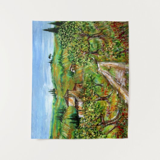 Groene heuvels en olijfbomen in de Toscane Landsch Wandkleed (Voorkant)