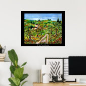 Groene heuvels en olijfbomen landschap Toscane Poster (Thuiskantoor)