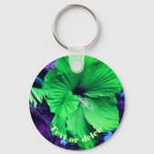 Groene Hibiscus Abstracte ventilator gepersonalise Sleutelhanger (Voorkant)
