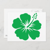 Groene hibiscus bloem briefkaart (Voorkant / Achterkant)
