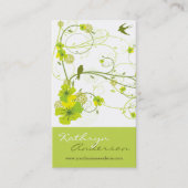 Groene Hibiscus Swallow Birds Elegant Floral Garde Visitekaartje (Voorkant)
