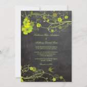 Groene Hibiscus Swallows Floral Chalkboard Wedding Kaart (Voorkant)