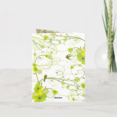 Groene Hibiscus Swirls & Swallows Floral Wedding Bedankkaart (Achterkant)