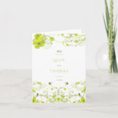 Groene Hibiscus Swirls & Swallows Floral Wedding Bedankkaart (Voorkant)