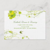 Groene Hibiscus Swirls & Swallows Floral Wedding Informatiekaartje (Voorkant)