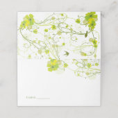 Groene Hibiscus Swirls & Swallows Floral Wedding Plaatskaartje (Buitenkant ongevouwen)