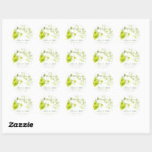 Groene Hibiscus Swirls & Swallows Floral Wedding Ronde Sticker (Vel)