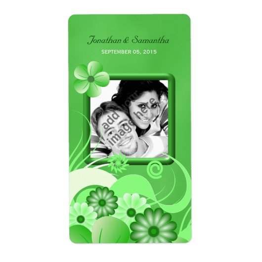 Groene Hibiscus Weddenschap Grote Foto voor Wijnla Etiket (Voorkant)
