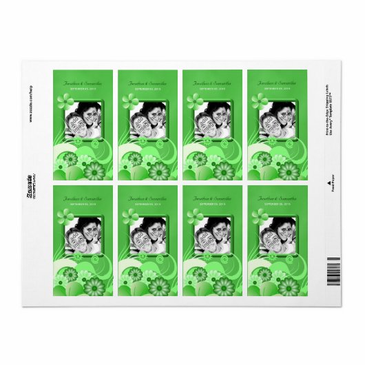 Groene Hibiscus Weddenschap Grote Foto voor Wijnla Etiket (Full Sheet)