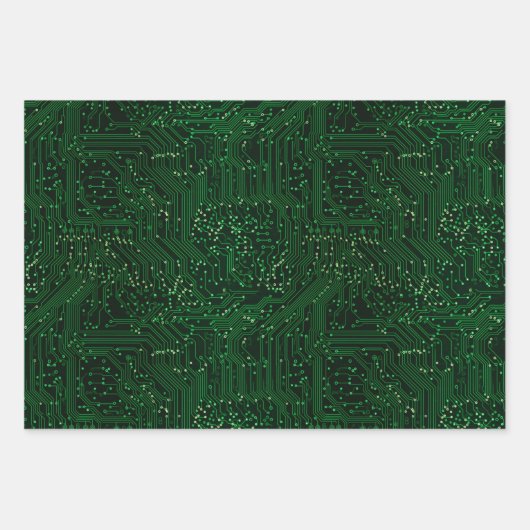 Groene hightech chiptechnologieën inpakpapier vel (Voorkant 3)