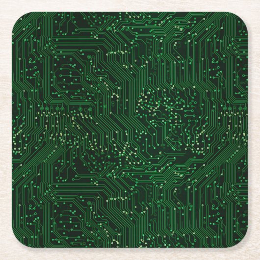 Groene hightech chiptechnologieën kartonnen onderzetters (Voorkant)