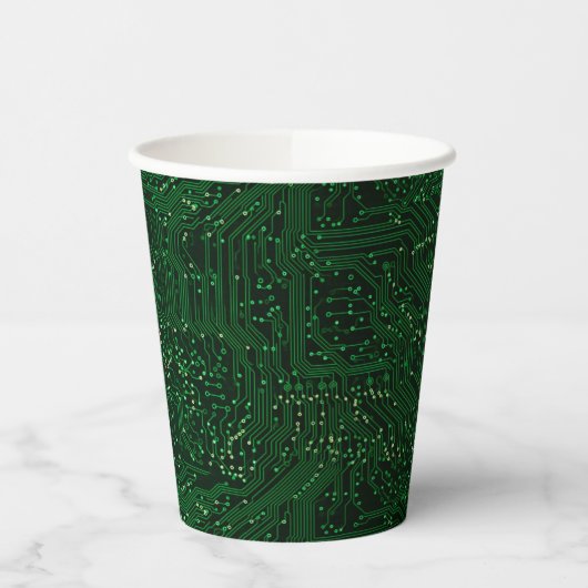 Groene hightech chiptechnologieën papieren bekers (Links)