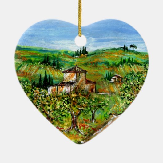 GROENE HILLEN EN OLIJFBOMEN IN TAALLANDSCHAP KERAMISCH ORNAMENT (Achterkant)