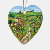 GROENE HILLEN EN OLIJFBOMEN IN TAALLANDSCHAP KERAMISCH ORNAMENT (Links)