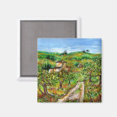 GROENE HILLEN EN OLIJFBOMEN IN TAALLANDSCHAP MAGNEET (Voorkant / Achterkant)