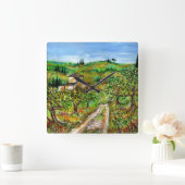 GROENE HILLEN EN OLIJFBOMEN IN TAALLANDSCHAP VIERKANTE KLOK (Huis)