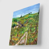 GROENE HILLEN EN OLIJFBOMEN IN TAALLANDSCHAP VIERKANTE KLOK (Hoek)