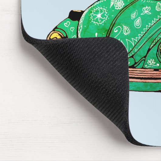 Groene Hippie Auto Mandala Art Mousepad Muismat (Hoek)