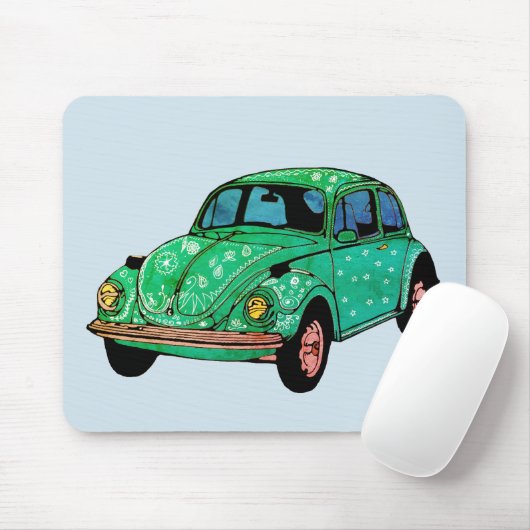 Groene Hippie Auto Mandala Art Mousepad Muismat (Met muis)