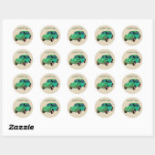 Groene Hippie Auto Mandala Kunst Zomertijd Sticker (Vel)
