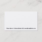 Groene Hippie met vredesbordhoofdband Visitekaartje (Achterkant)