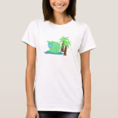 Groene Hippo in het water T-shirt (Voorkant)