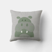 Groene hippo leuke kinderkamer kussen (Achterkant)