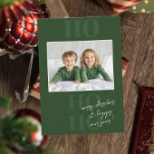 Groene Ho Ho Ho Ho en Kerstfoto Kaart