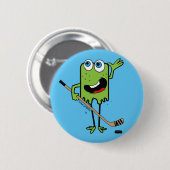 Groene Hockey Monster Flare Ronde Button 5,7 Cm (Voorkant /achterkant)