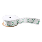 Groene Hockey Sticks en Puck Satin Ribbon Satijnen Lint (Spoel)