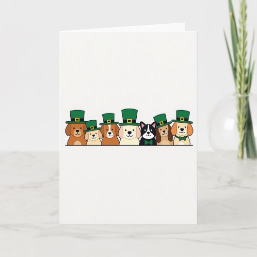 Groene Hoed Honden Patroonkaart Kaart (Voorkant)
