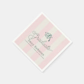 Groene Hoed & Roze Strepen Afstuderen Servet (Hoek)