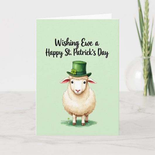 Groene Hoed Schapen Gelukkig St. Patrick Kaart (Voorkant)