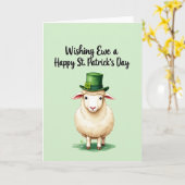 Groene Hoed Schapen Gelukkig St. Patrick Kaart (Gele Bloem)